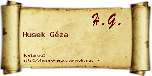 Husek Géza névjegykártya